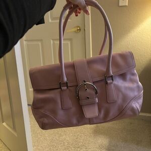 Coach Pink Satchel with Buckle